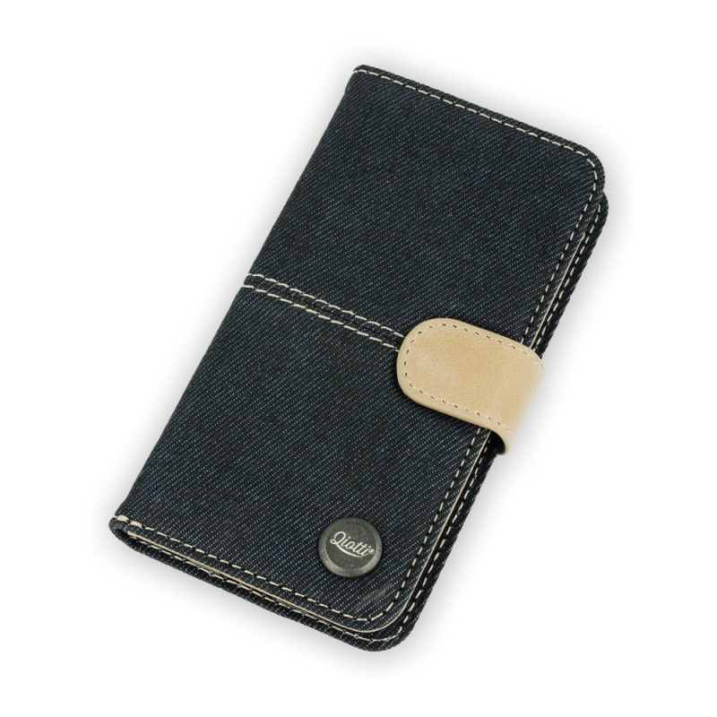 QIOTTI Custodia cover a libro per iPhone 6 Qiotti QBook Denim 2.0 Magic vintage raw indigo